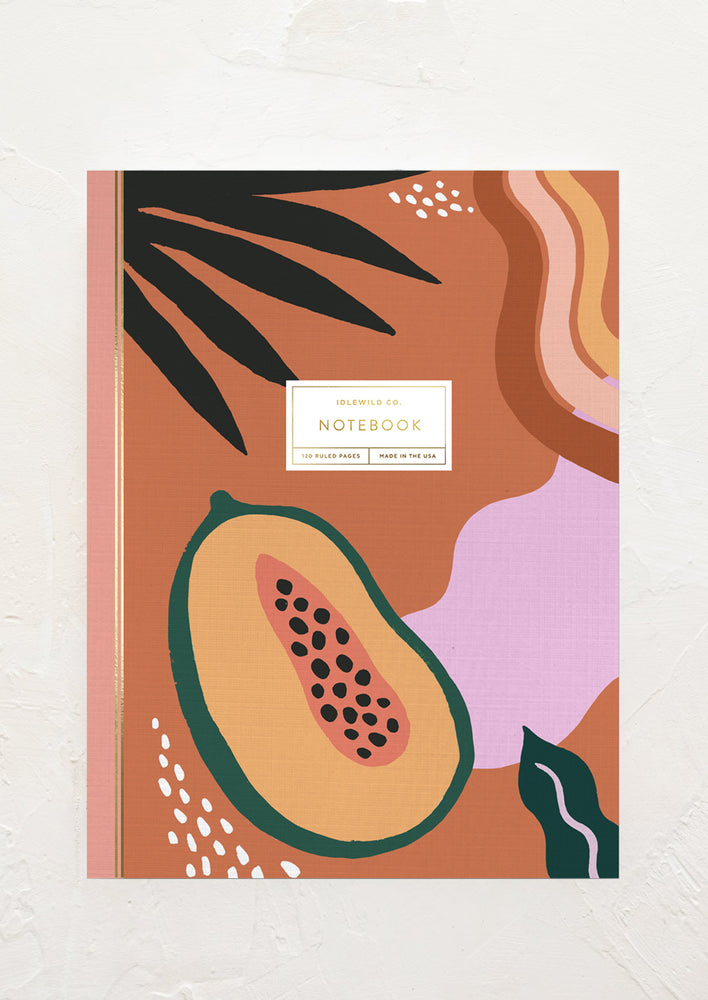 A tropical fruit printed notebook.