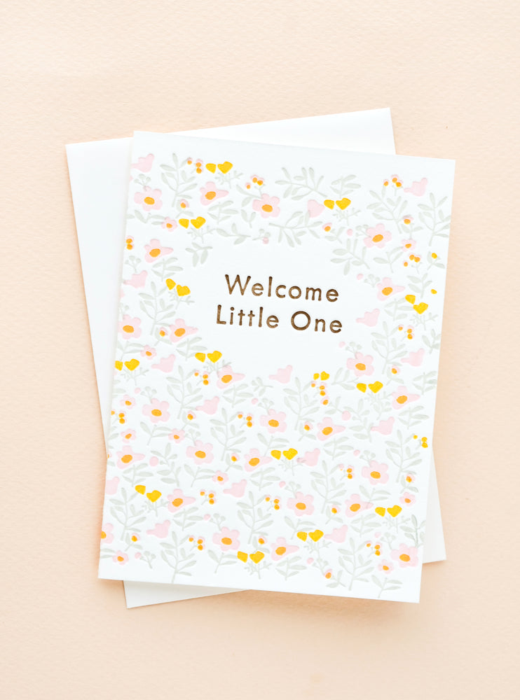 1: Floral Welcome Little One Card