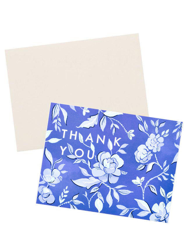3: Indigo Floral Thank You Card in  - LEIF