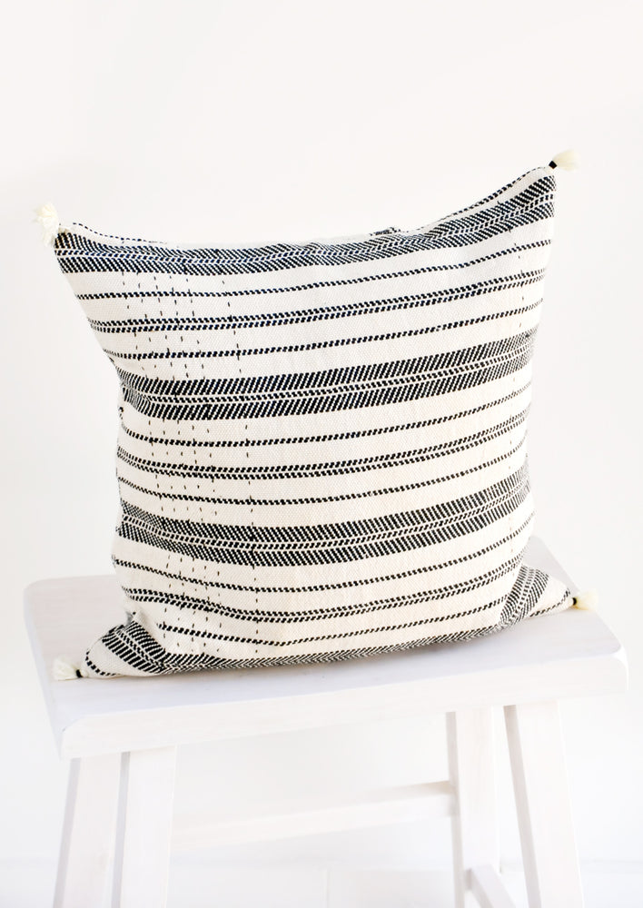 Rebari Pillow in Textured Stripe in  - LEIF