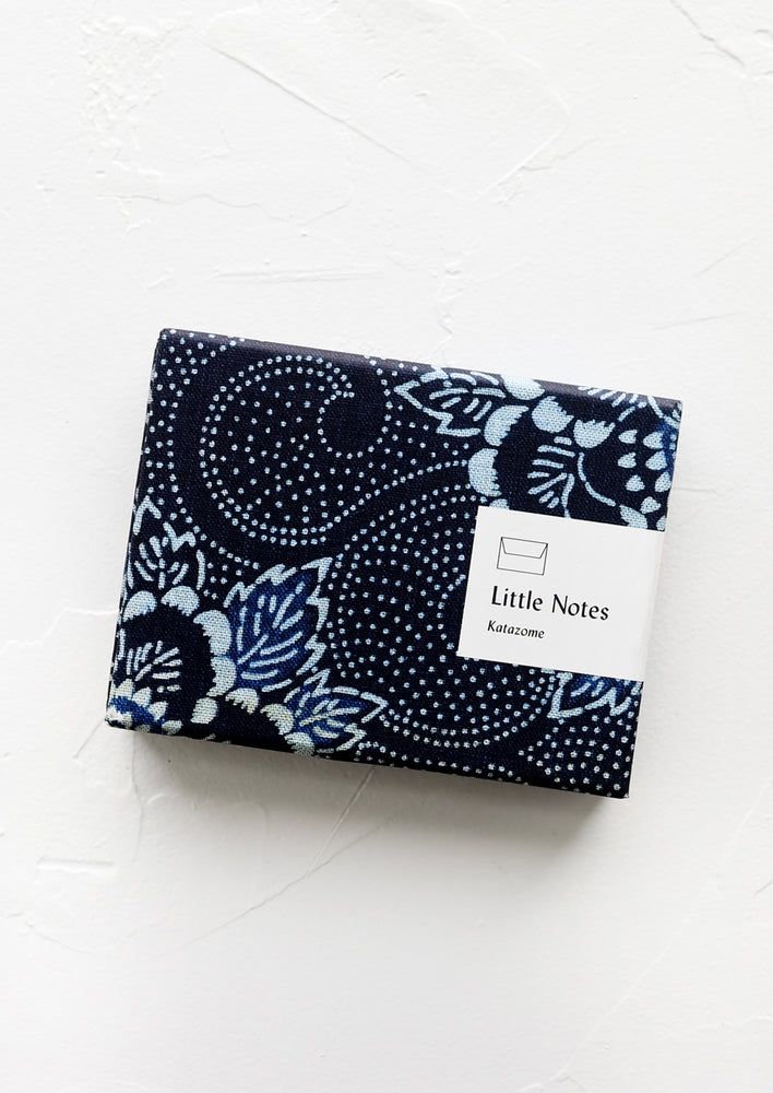 1: A box of small notecards in indigo.