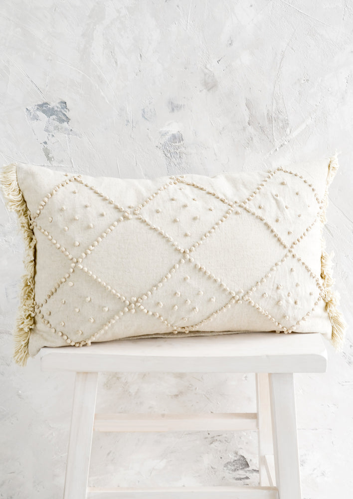 Knotted Cotton Lumbar Pillow
