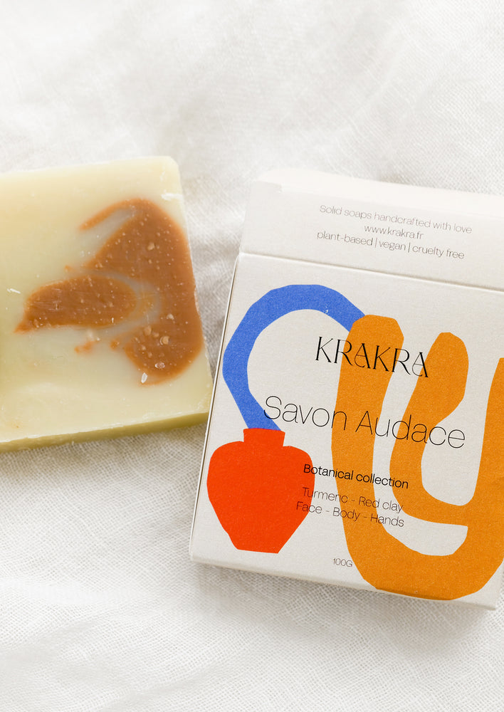 A bar soap in turmeric scent.