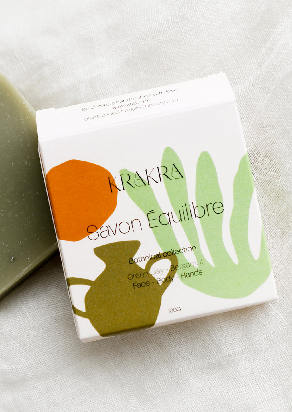 Equilibre: A bar soap in green clay scent.