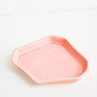 Pink: Faceted Ceramic Trinket Tray in Pink - LEIF