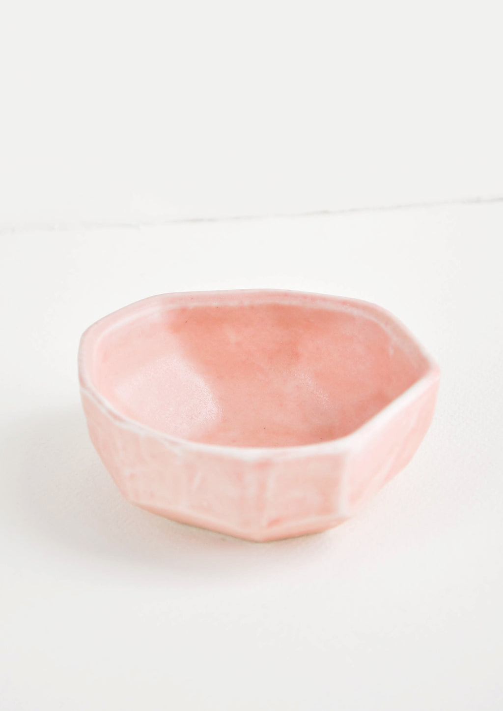 Pink: Faceted Mini Ceramic Dish in Pink - LEIF