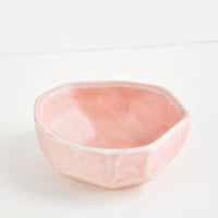 Pink: Faceted Mini Ceramic Dish in Pink - LEIF