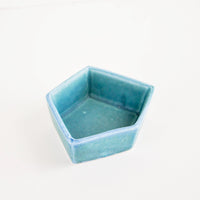Aquatic: Small Geometric Ceramic Dish in Turquoise - LEIF