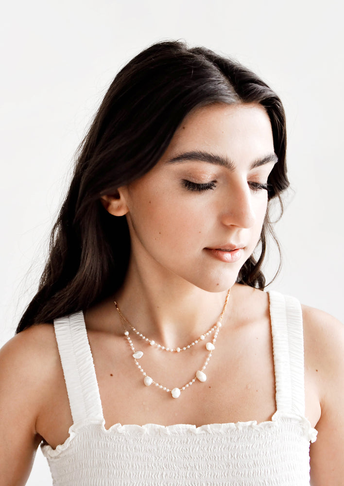 1: Layered Baroque Pearl Necklace in  - LEIF