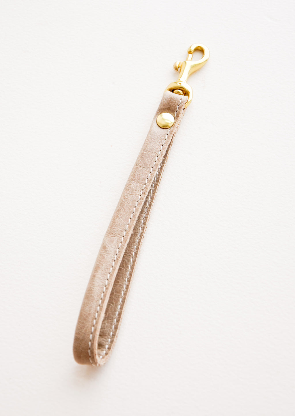 Natural Taupe: Leather Loop Keychain in Natural Taupe - LEIF