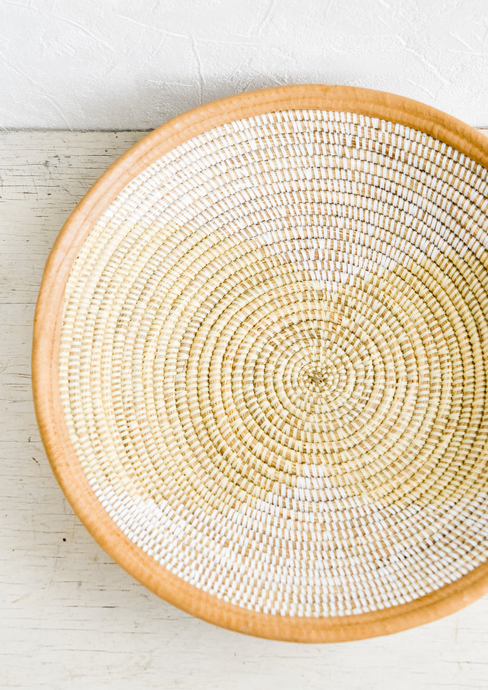 Leather Trimmed Sweetgrass Bowl