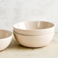 Nude: Matte porcelain bowls in nude hue with glossy interior.