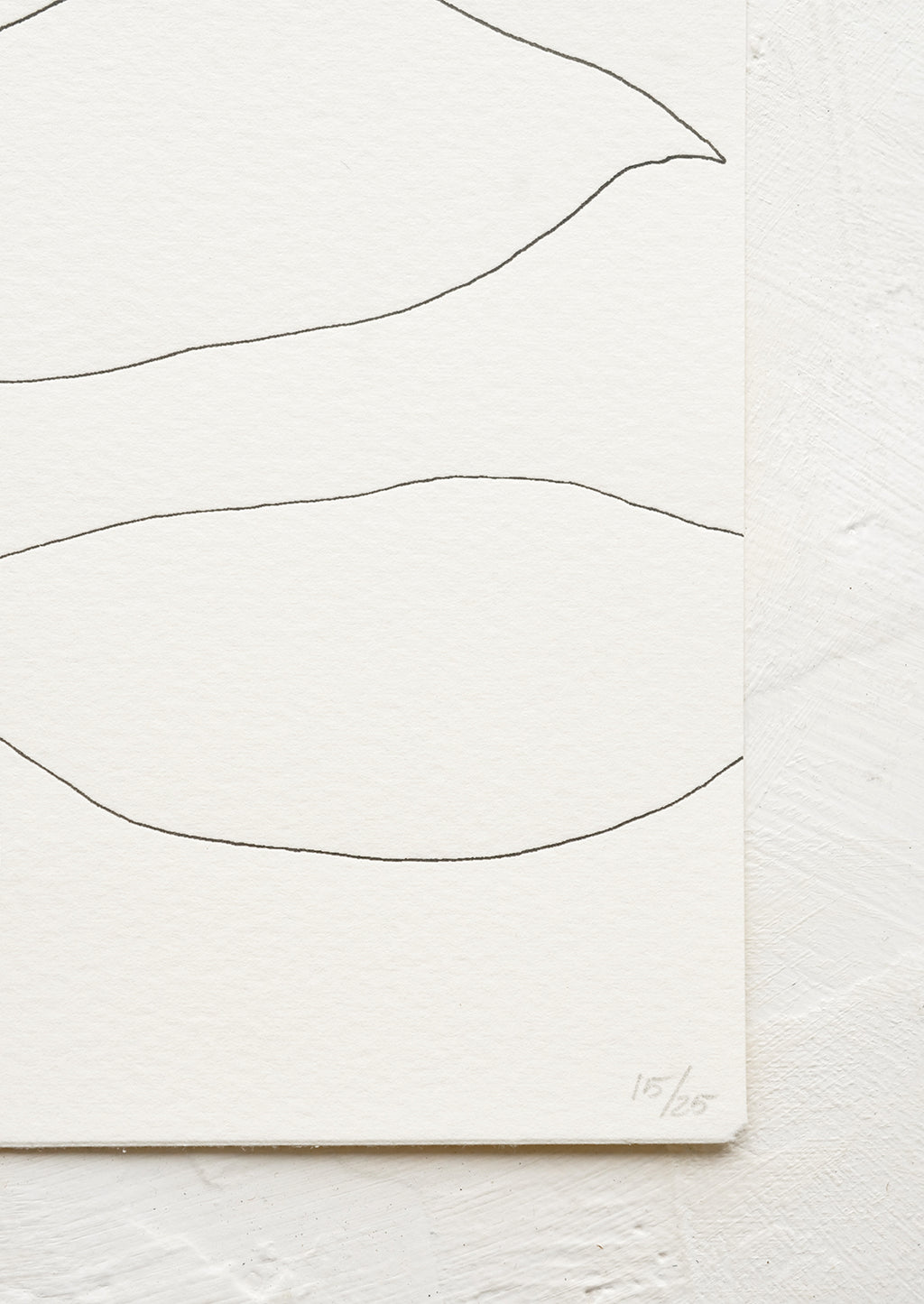 2: Detail of a letterpress printed line drawing art print.