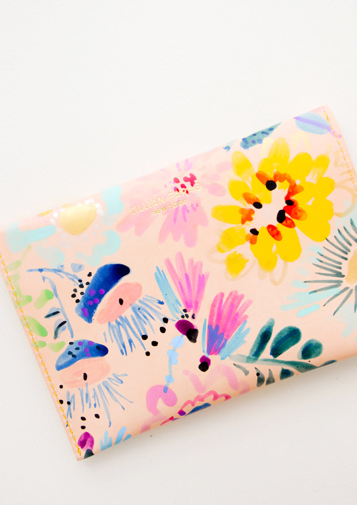 Floral Composition Leather Clutch hover