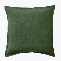 Ivy: A solid linen pillow in thyme green.