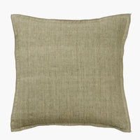 Eucalyptus: A solid linen pillow in eucalyptus grey green.