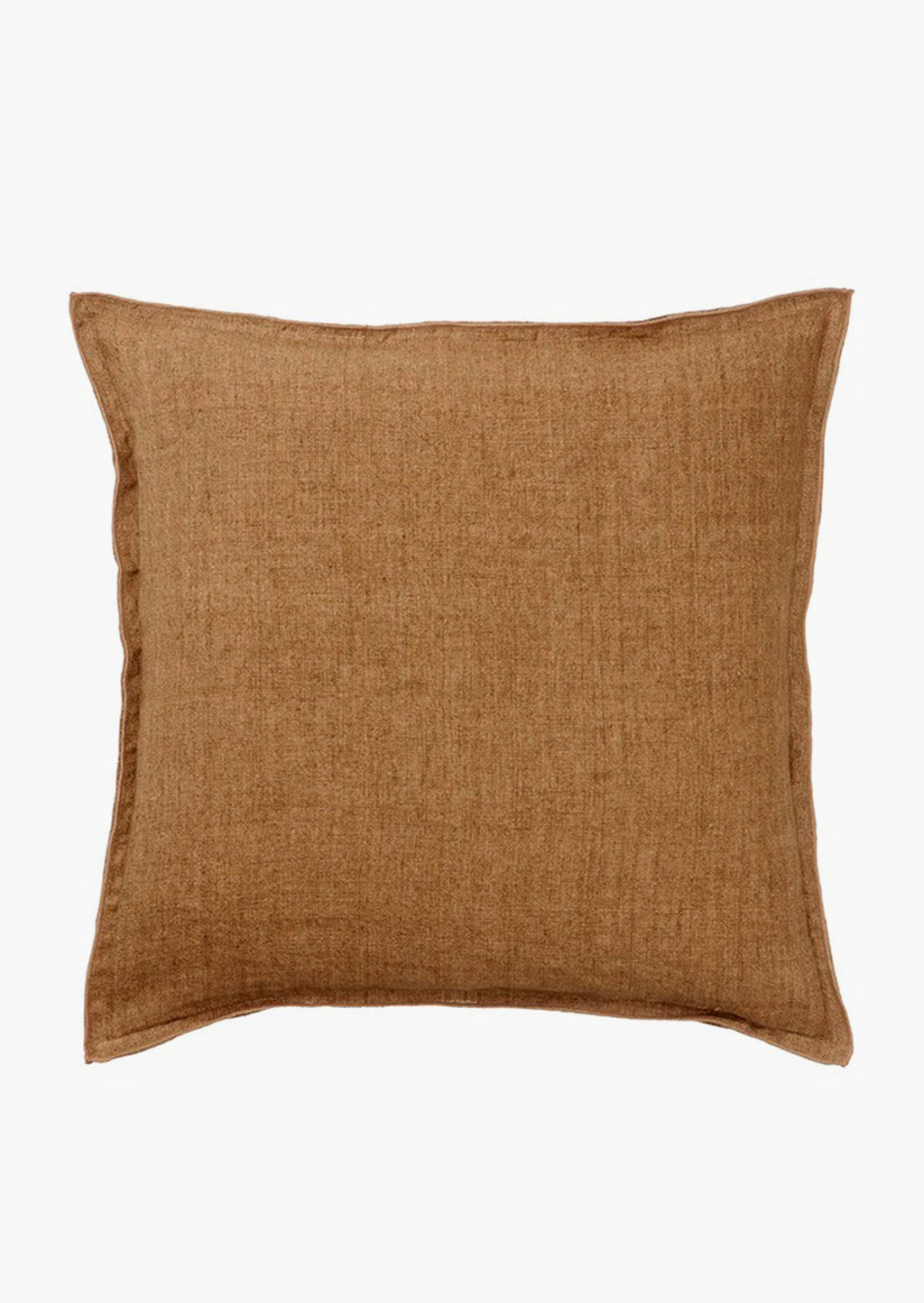 Pecan: A solid linen pillow in pecan brown.