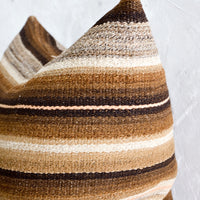 2: Throw pillow cover made from vintage brown and cream striped wool
