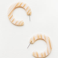 Chameau Stripe: Kate Hoop Earrings in Chameau Stripe - LEIF