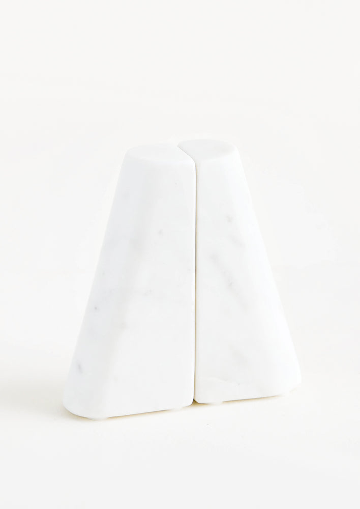 Tapered White Marble Bookends hover