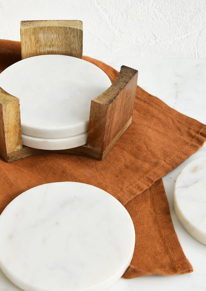 Marble Coaster Set with Stand hover