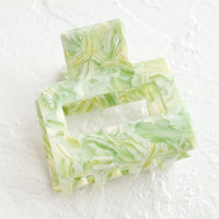 Lime Marble: A marbled hair clip in lime marble.