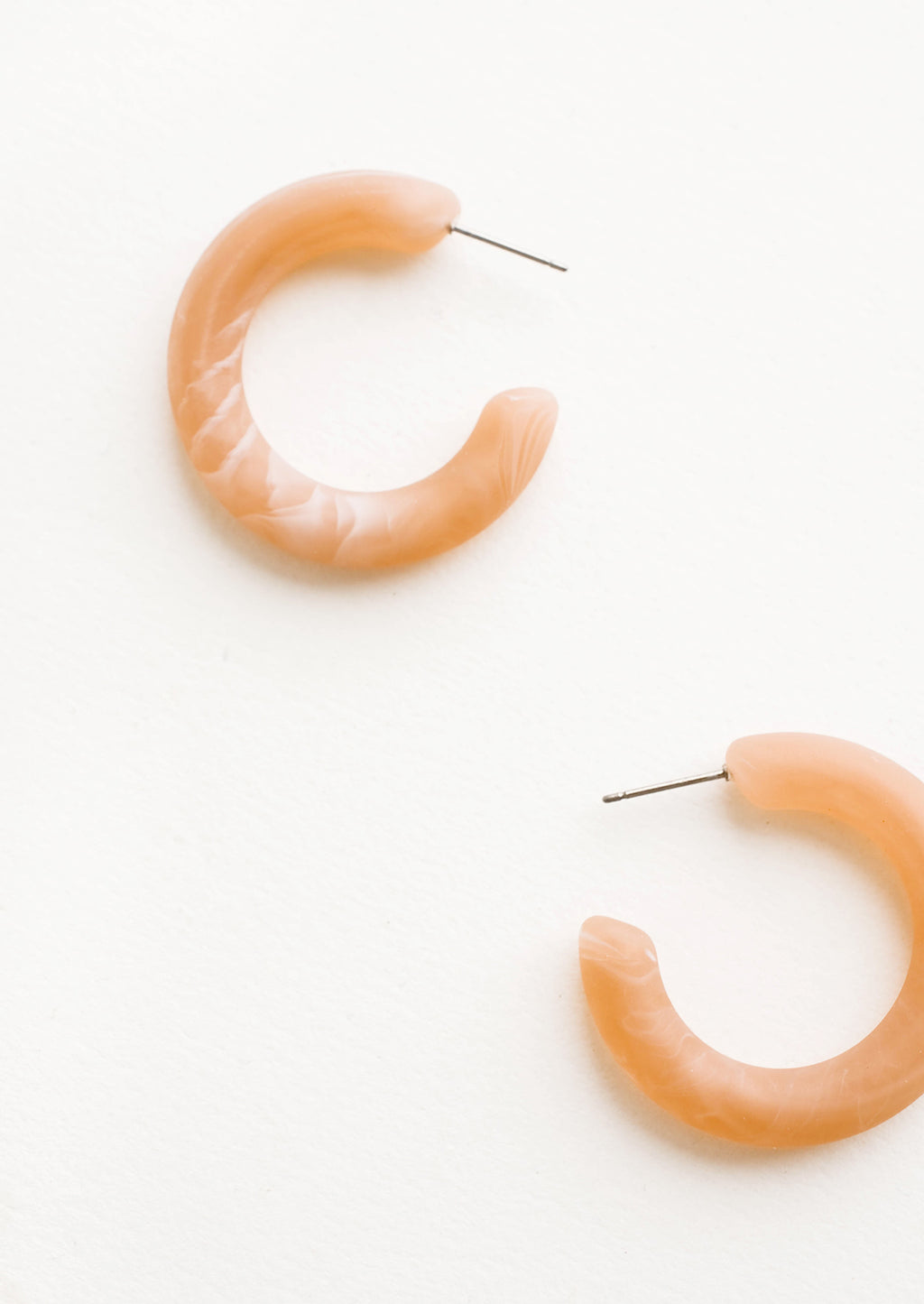 Peach: Matte Resin Hoop Earrings