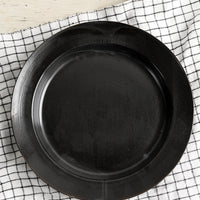 1: A black ceramic pasta plate/bowl.