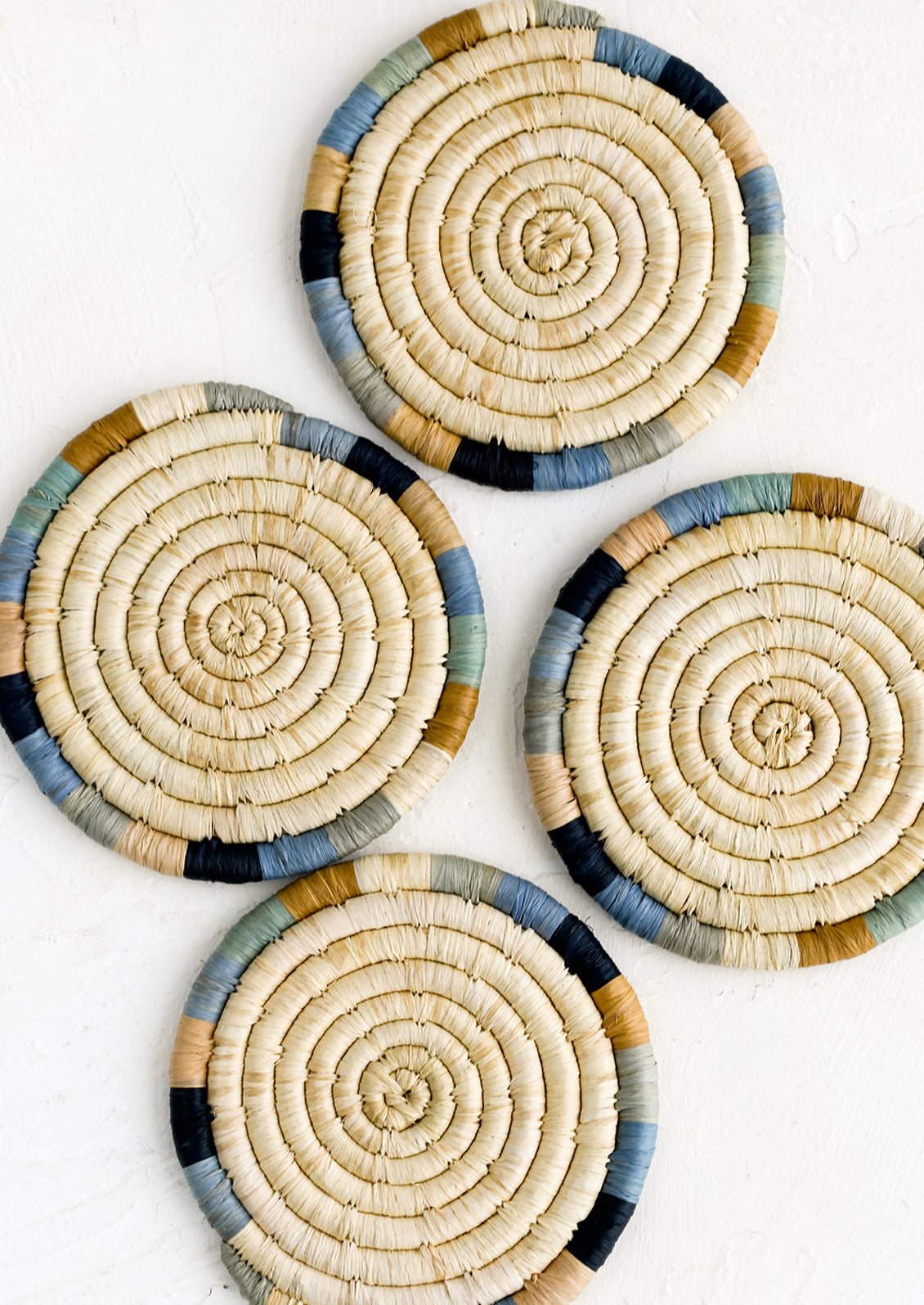 Mirage Woven Raffia Coaster Set | LEIF