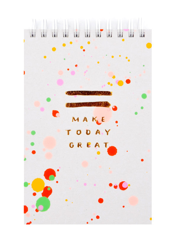 Splattered Jotter Spiral Notepad in Neon Coral / Red - LEIF