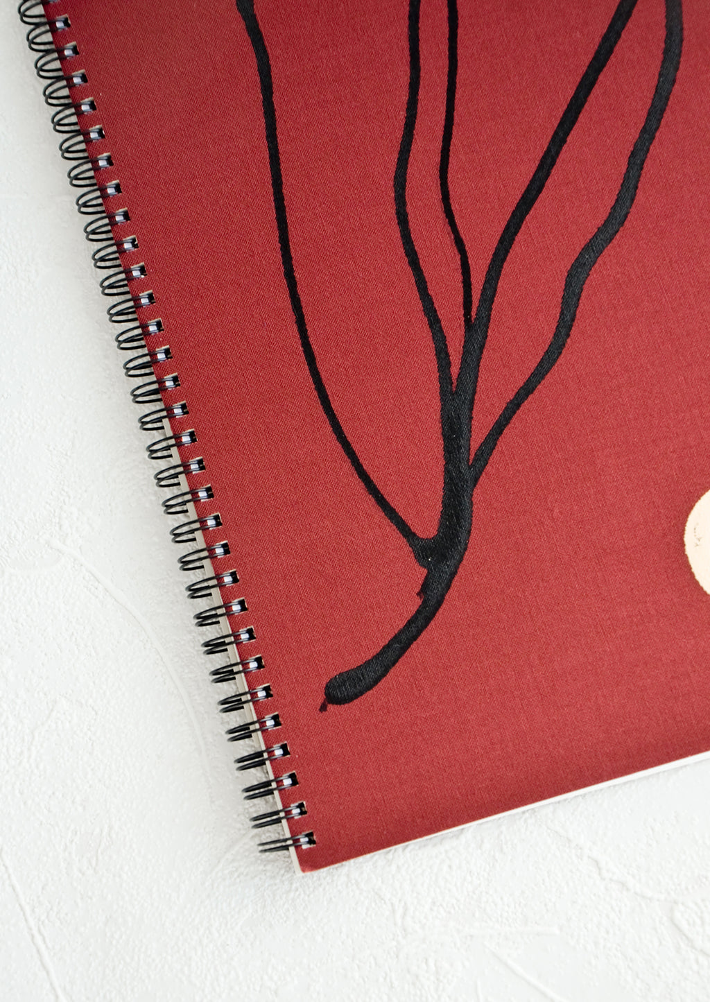 3: Spiral bound sketchbook with dark red book cloth cover 