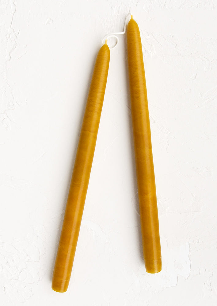 Dripless Taper Candle in Shade Ochre