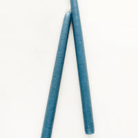 Lake Blue: A pair of taper candles in lake blue.