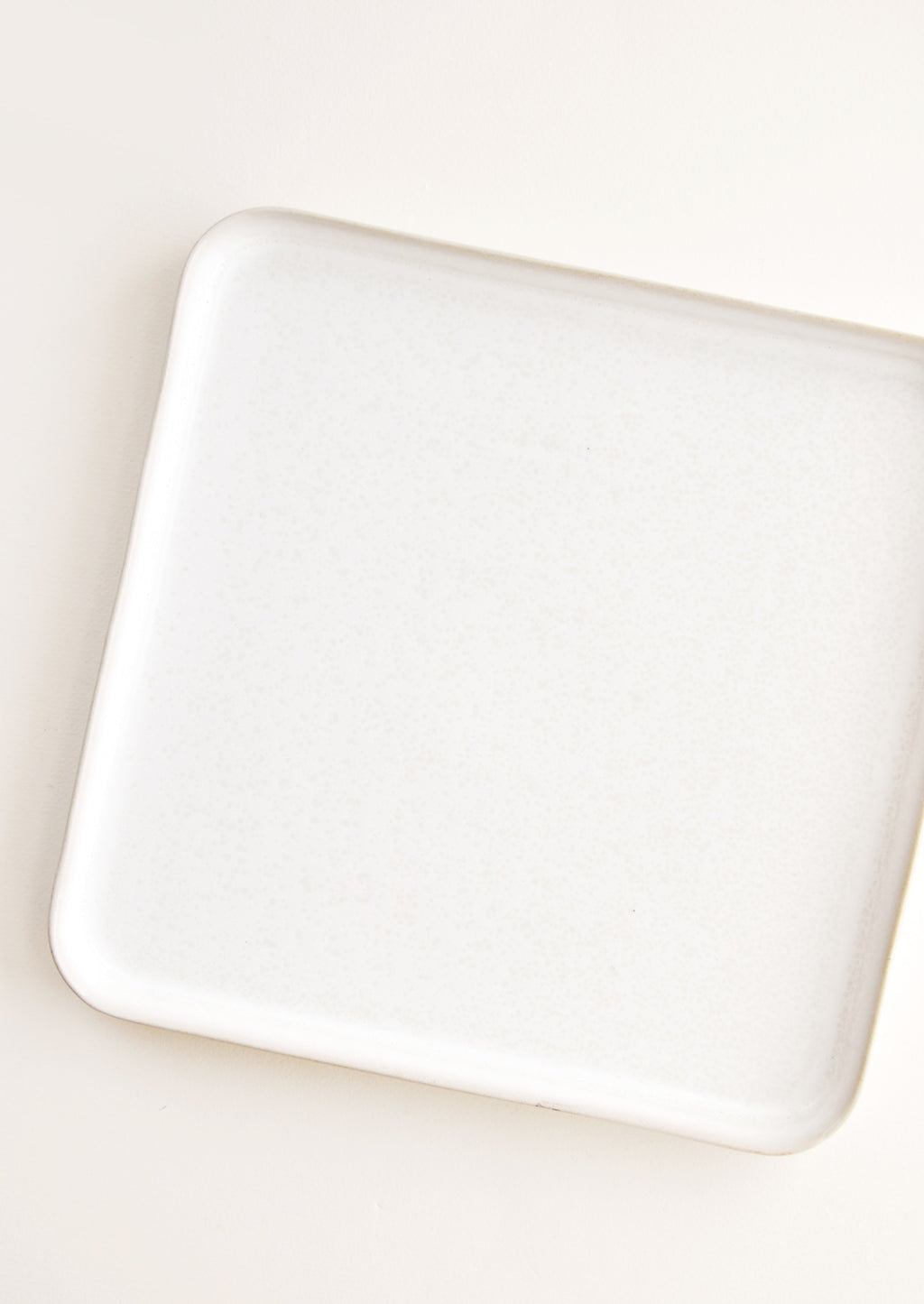 1: Square Ceramic Tray with Lipped Edge in Ivory.