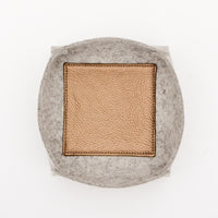 Large / Heather Grey: Felt & Leather Catchall Tray in Large / Heather Grey - LEIF