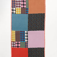1: A quilt inspired patchwork scarf.