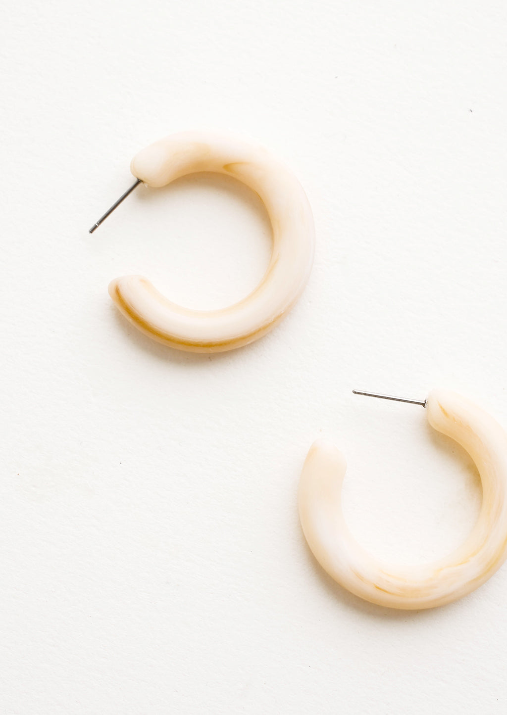 Oat Milk: Matte Resin Hoop Earrings