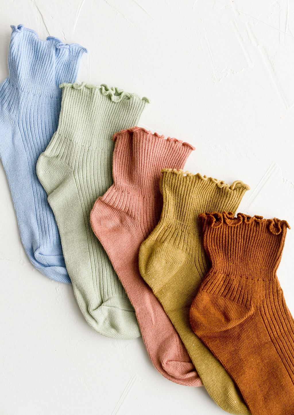 1: Ankle socks in assorted colors.