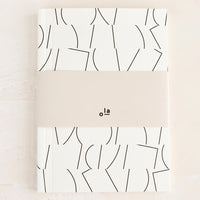Small / White & Black / Unruled: A small notebook with abstract print cover in black and white.