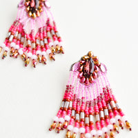 Pink Multi: Maharaja Beaded Earrings in Pink Multi - LEIF