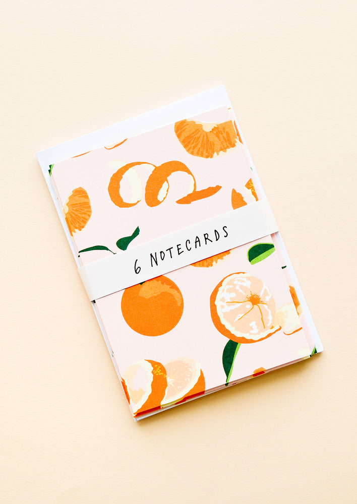 Packaged set of citrus print notecards