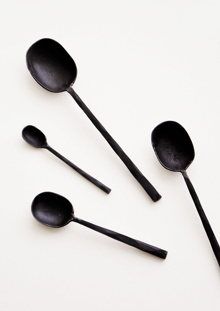 Modern Black Metal Spoons in Various Sizes - LEIF