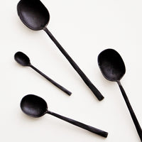 Black / Extra Small: Modern Black Metal Spoons in Various Sizes - LEIF