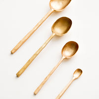 3: Modern Gold Metal Spoons in Various Sizes - LEIF
