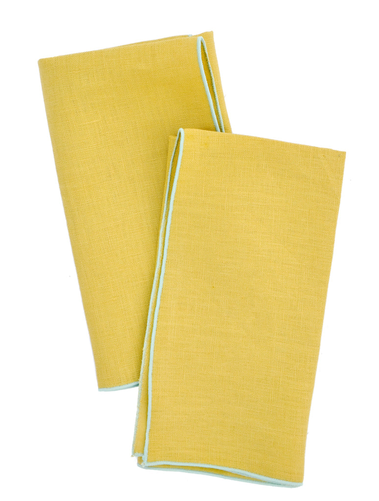 Rind / Seaglass: Two-Tone Palette Linen Napkin Set in Rind / Seaglass - LEIF