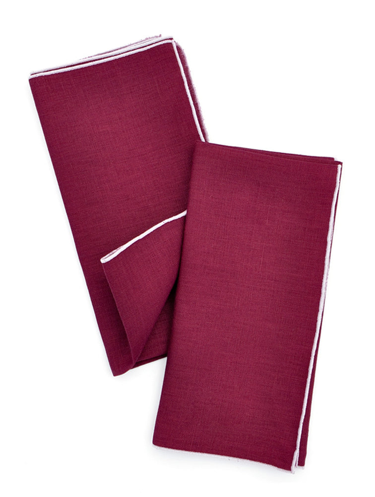Fig / Amethyst: Two-Tone Palette Linen Napkin Set in Fig / Amethyst - LEIF