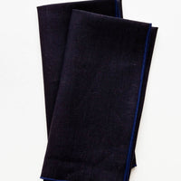 Ink Blue: Pair of folded Linen Napkins in Navy Blue.