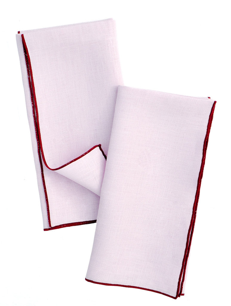 Thistle / Garnet: Two-Tone Palette Linen Napkin Set in Thistle / Garnet - LEIF