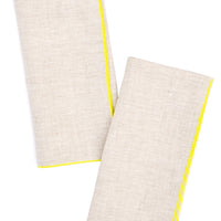 Wheat / Fluoro: Two-Tone Palette Linen Napkin Set in Wheat / Fluoro - LEIF