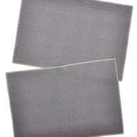 Smoke / Ash: Palette Linen Placemat Set in Smoke / Ash - LEIF